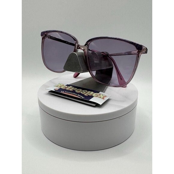 NEW Vintage Eyeglasses Non RX Square Style Purple Monochrome #812 Made In Japan - Picture 4 of 9
